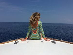 water woman, fishing for tuna off the coast of Costa Rica