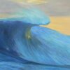 sunrise dawn patrol wave hunting oil painting by Kathryn Colvig