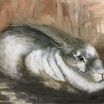 Rex Rabbits,11x14 oil painting on canvas, giclee prints available