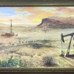 Oil Field west Texas Cap Rocks commissioned oil painting