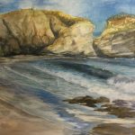 south end of Playa Pelada, nosara, Costa Rica. watercolor paintng by Kathryn Colvig